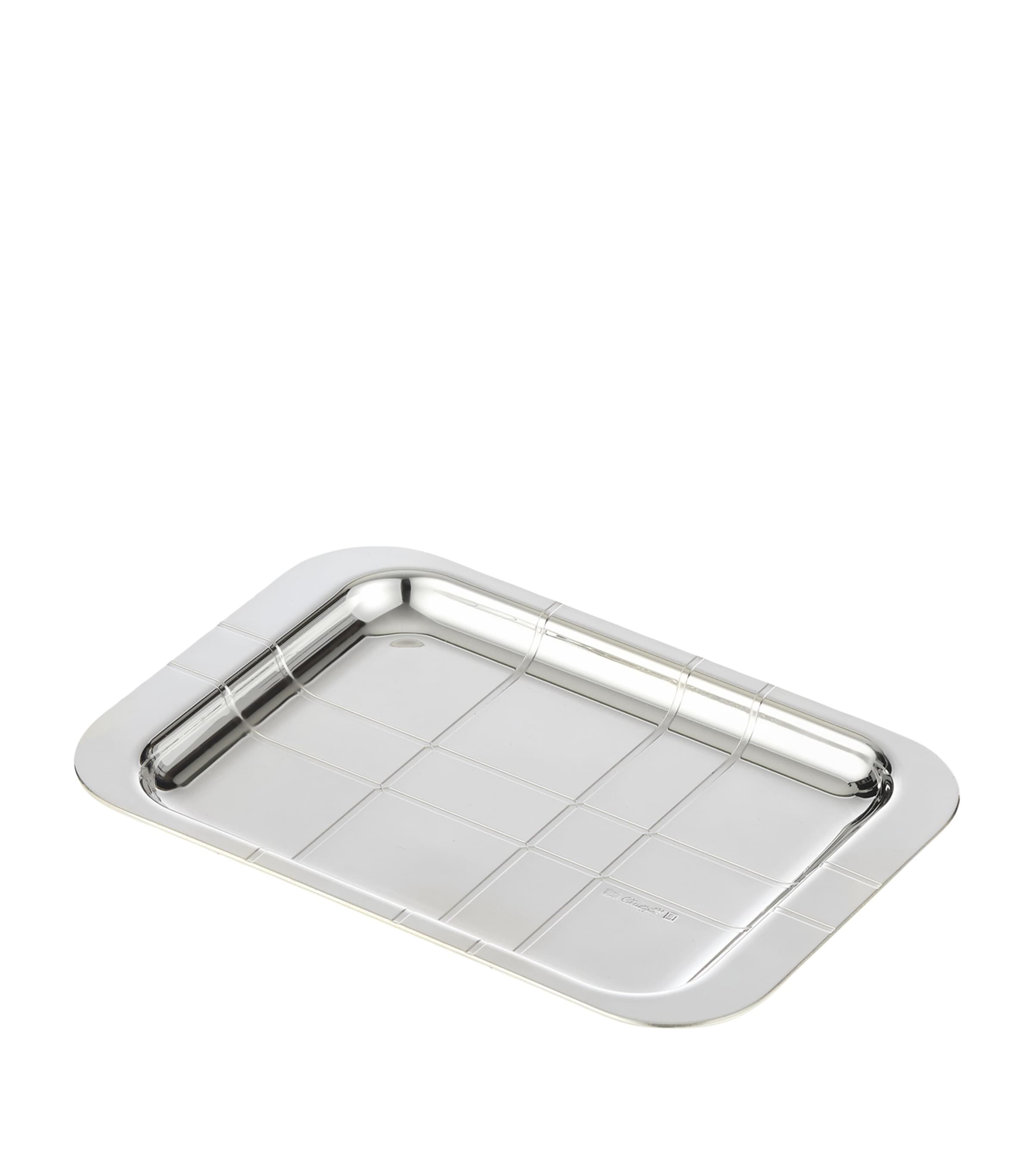 Christofle silver-plated Graphik tray 15cm x 10cm - British product