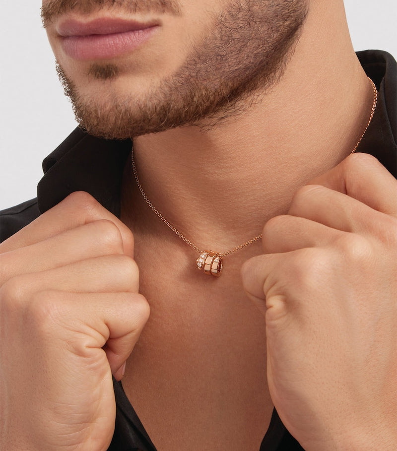 Bvlgari Serpenti Viper rose gold diamond necklace - British product