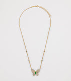 Jacquie Aiche butterfly necklace yellow gold diamonds emerald - British product