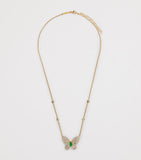 Jacquie Aiche butterfly necklace yellow gold diamonds emerald - British product