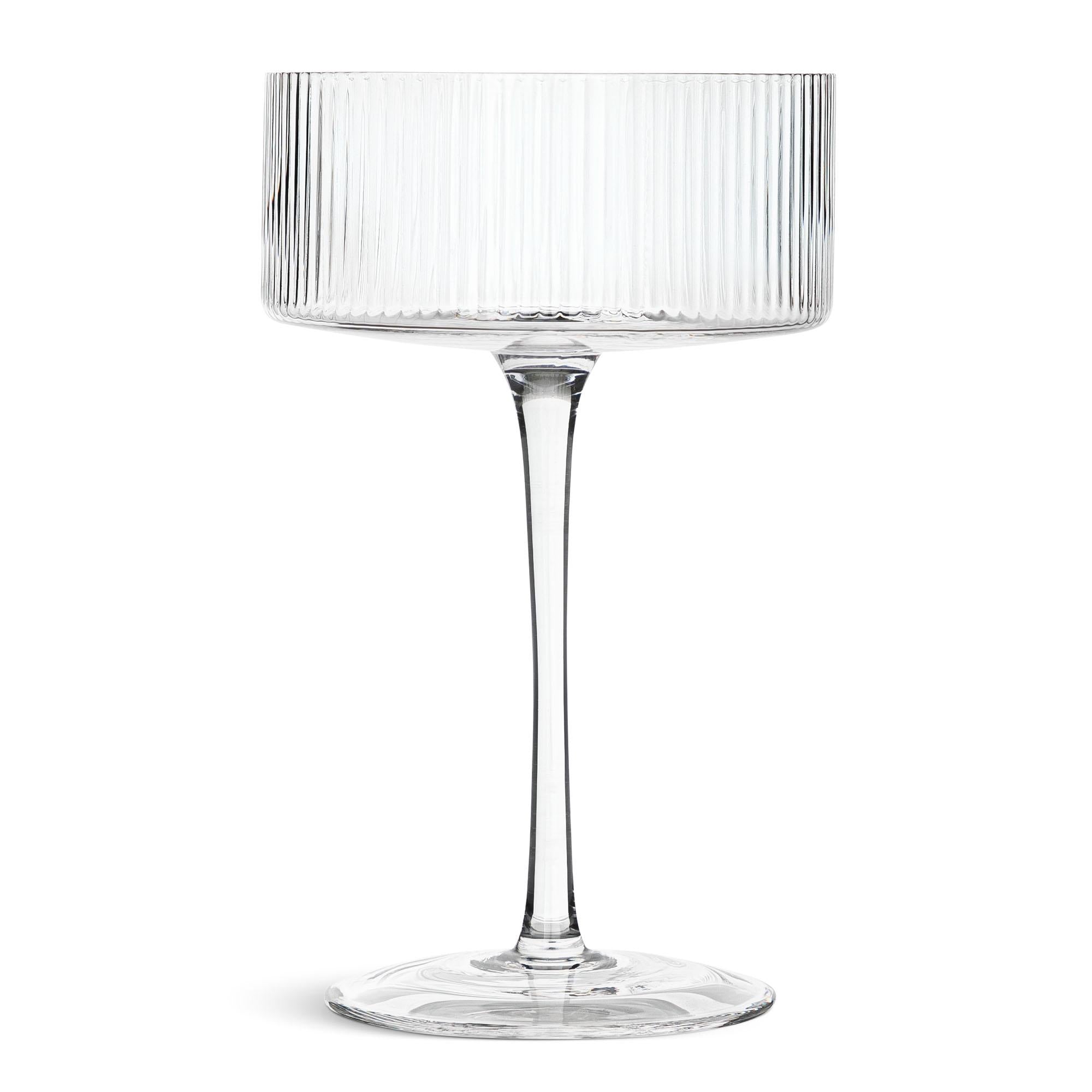 Habitat Clear Ribbed Champagne Coupe GOODS Sainsburys   