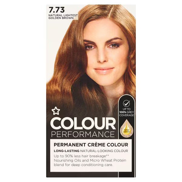 Superdrug permanent hair dye kit Natural Golden Brown (British brand)