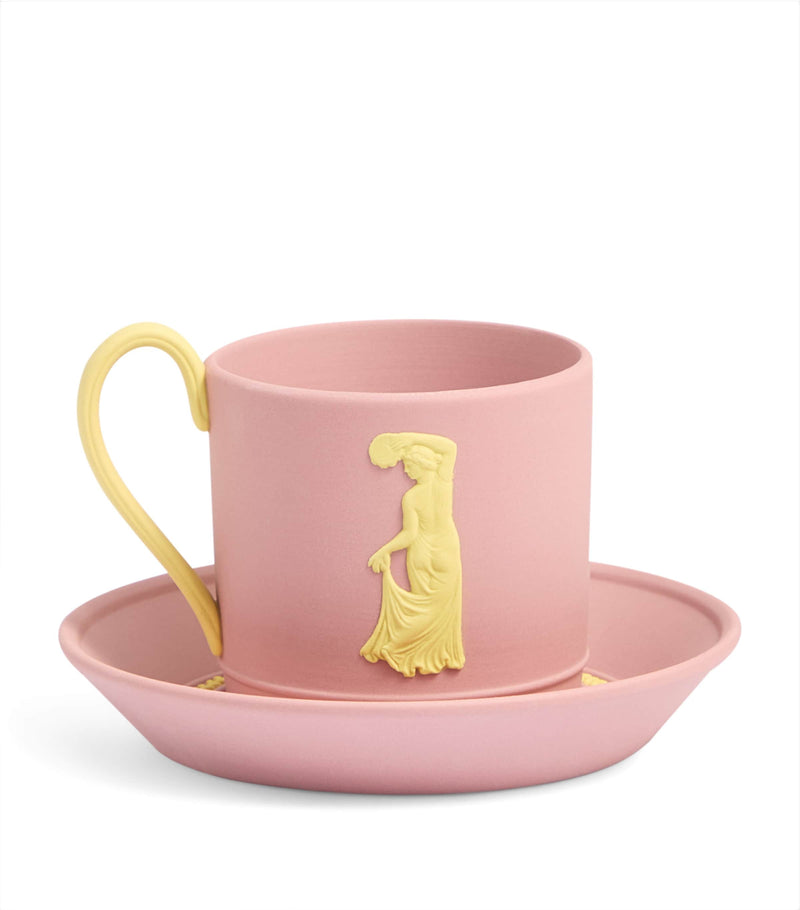 Wedgwood Jasper Bacchus teacup and saucer set (British brand)