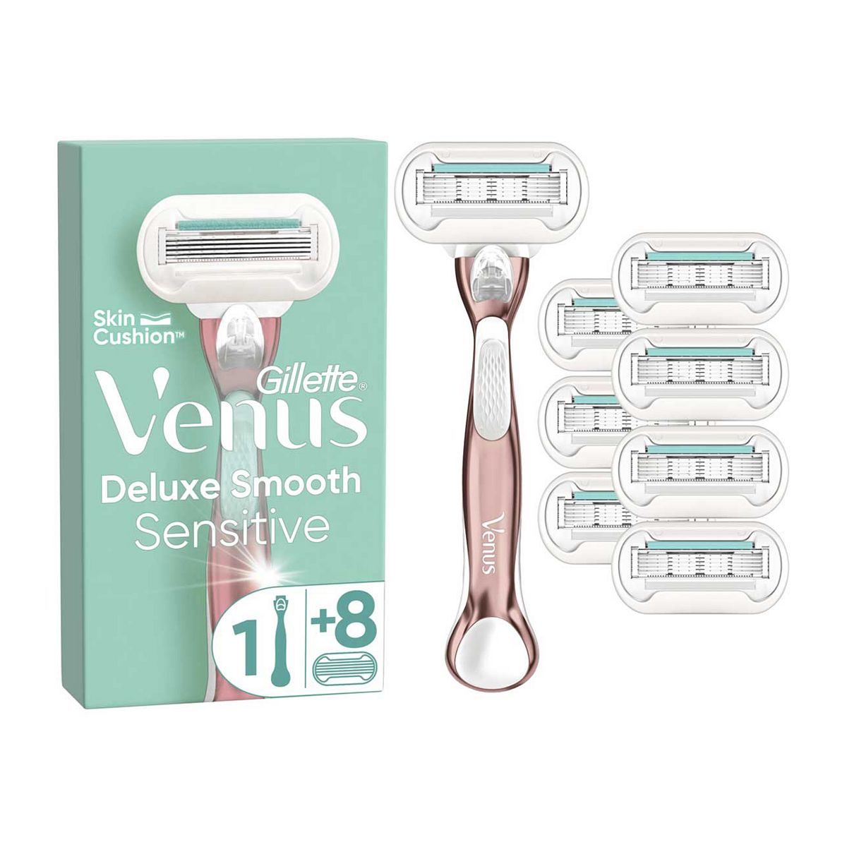 Venus Deluxe Smooth Sensitive RoseGold Razor- 8 Blades GOODS Boots   