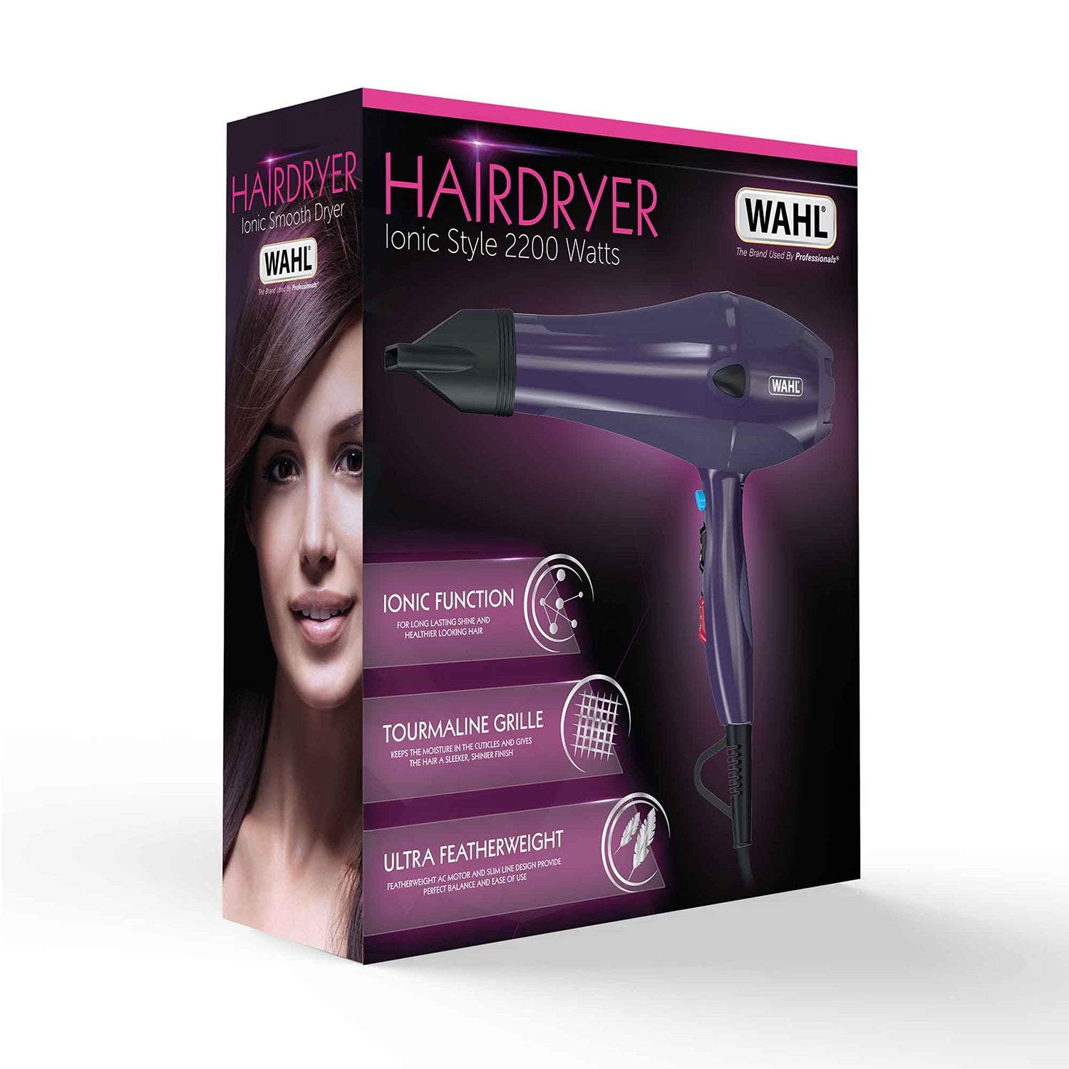 Wahl Ionic Style 2200W hair dryer purple, imported from the UK