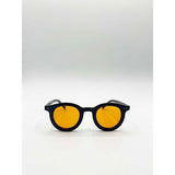 SVNX bold rounded sunglasses black orange UV400 - British product
