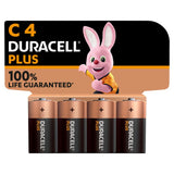 Duracell Plus Alkaline C Batteries, pack of 4 General Household ASDA   