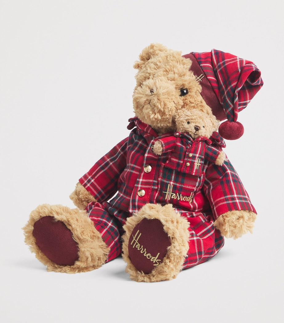 Harrods Tartan PJ teddy bear 25cm, imported from the UK