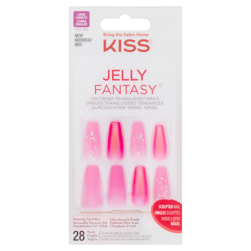 Kiss Jelly Fantasy On-Trend Translucent Nails KGFJ02C 28 Nails