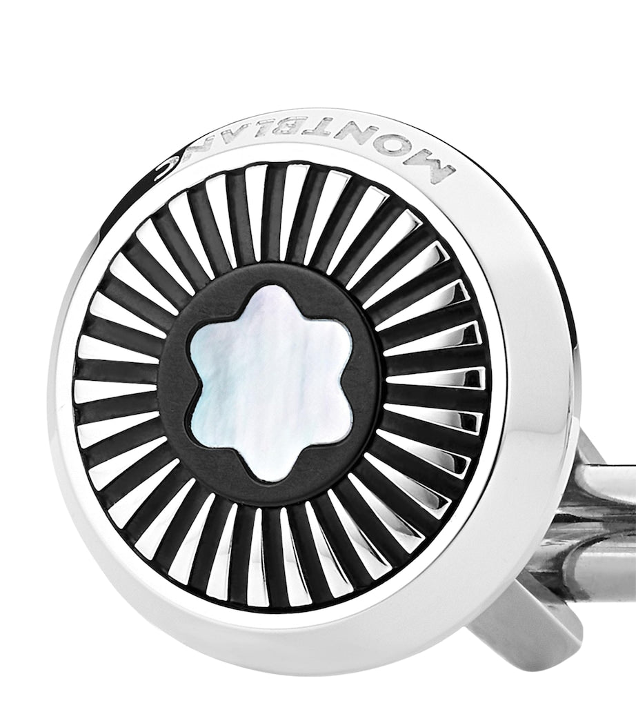Montblanc Star cufflinks stainless steel mother-of-pearl - British product