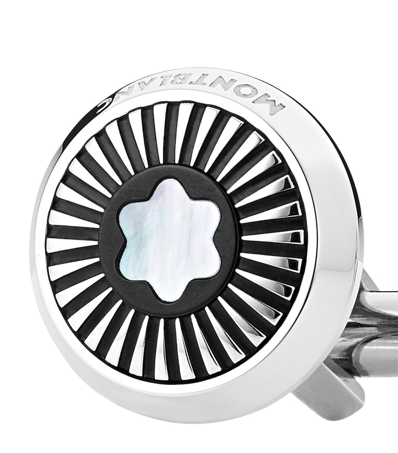 Montblanc Star cufflinks stainless steel mother-of-pearl - British product