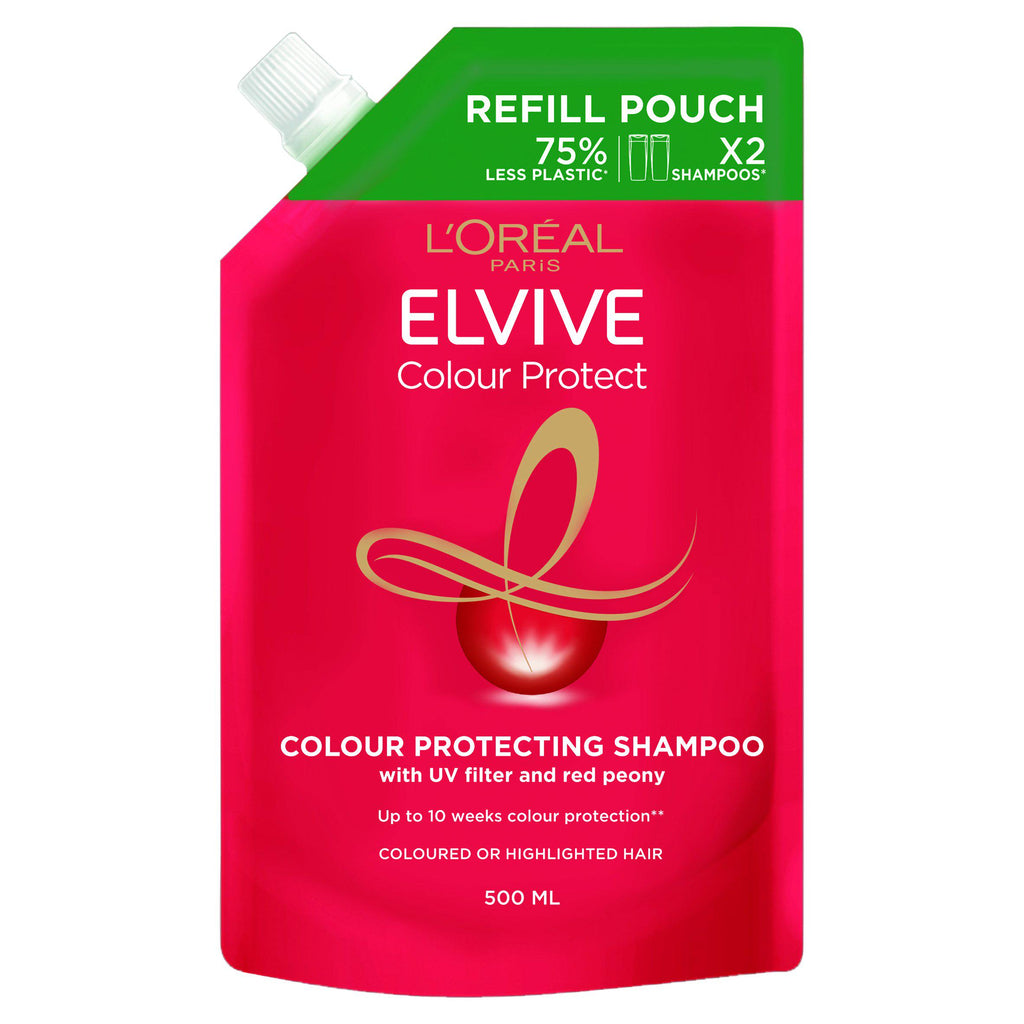 L'Oreal Elvive Colour Protect Shampoo Refill Pouch for Coloured Hair 500ml