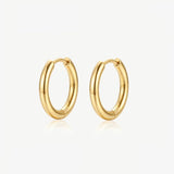 MUCHV gold solid small hoop earrings 18mm - British product