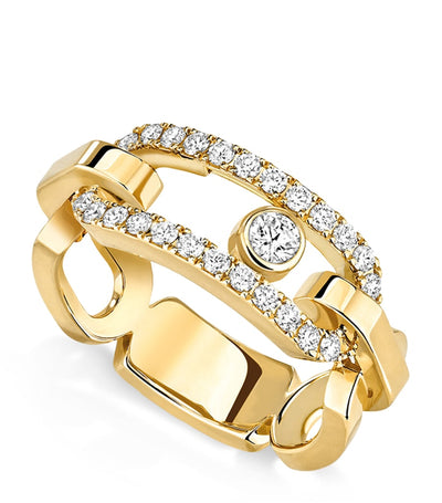 Harrods Messika Move Link Yellow Gold and Diamond Ring (0.45ct)- Buy online at McGrocer