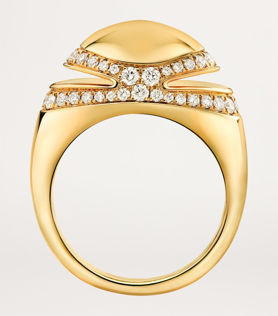 Bvlgari Cabochon yellow gold diamond ring (British brand)
