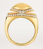 Bvlgari Cabochon yellow gold diamond ring (British brand)
