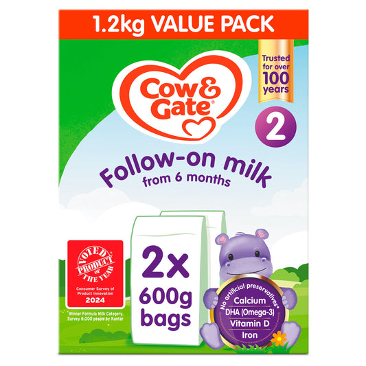 Cow & Gate 2 Follow On Baby Milk Formula Powder From Birth Big Pack 1.2kg baby milk & drinks Sainsburys   