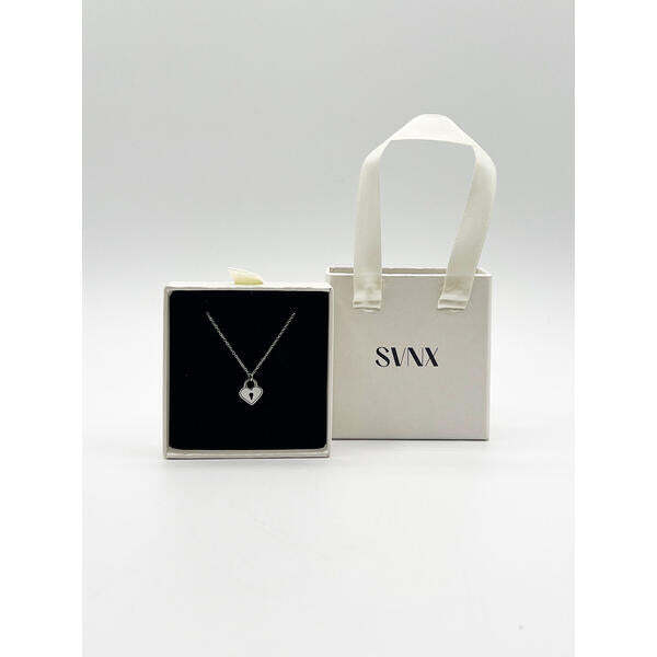 SVNX heart keyhole necklace in silver stainless steel - British product