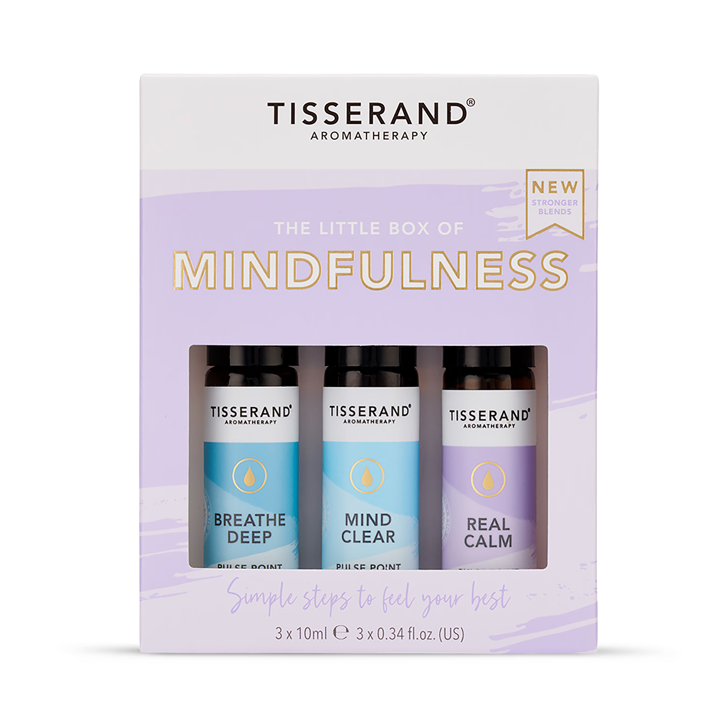 Tisserand Mindfulness Rollerball Kit 3x10ml, imported from the UK