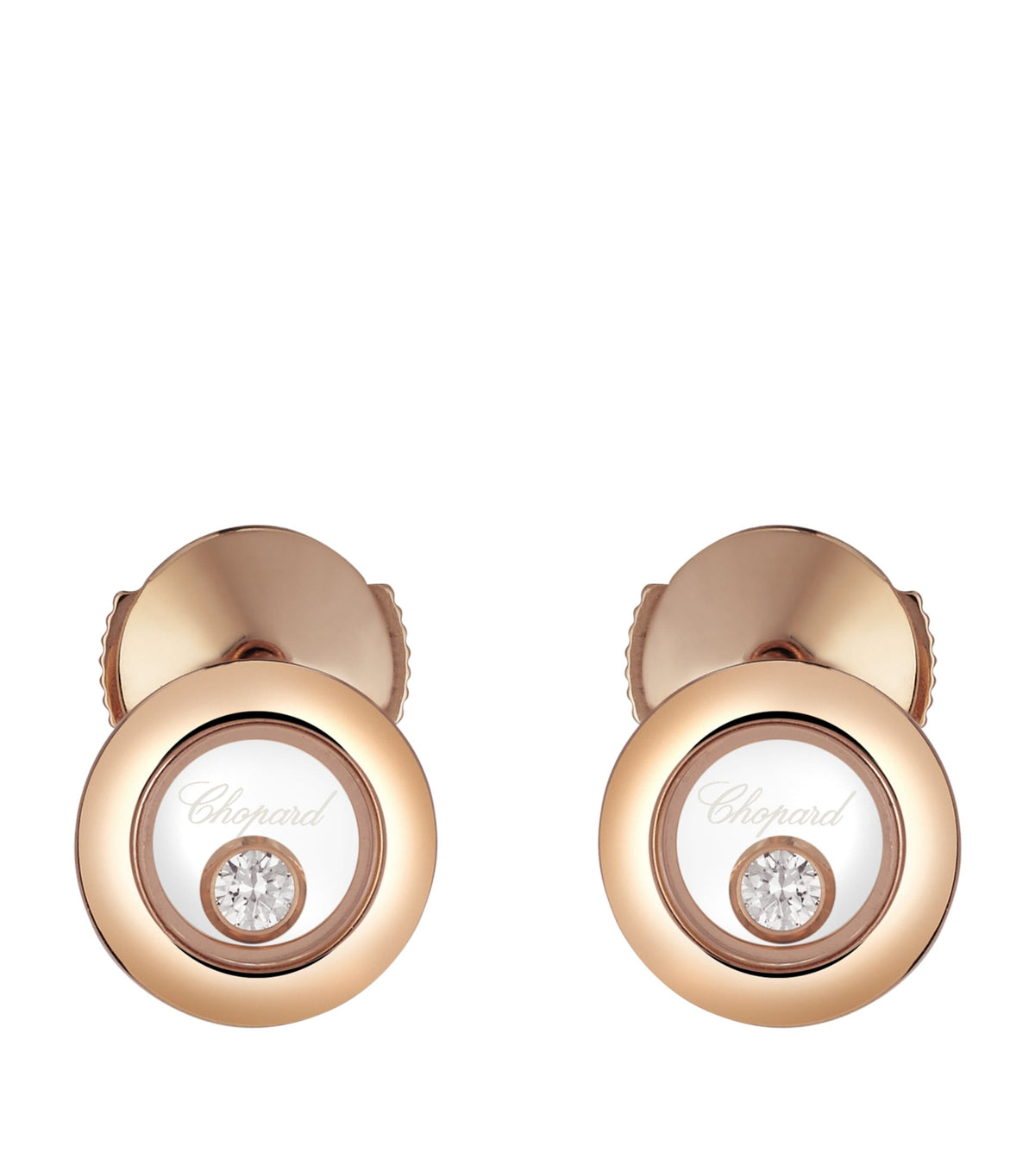 Rose Gold and Diamond Happy Diamonds Icons Earrings