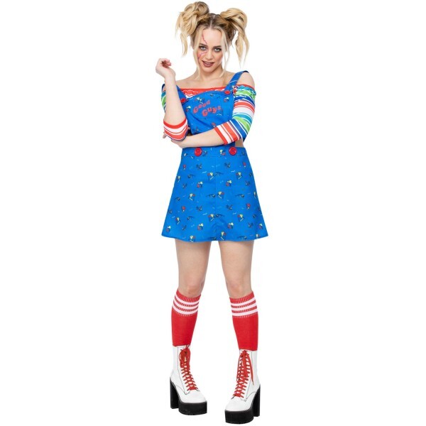 Smiffys Chucky costume pinafore dress and top, UK version