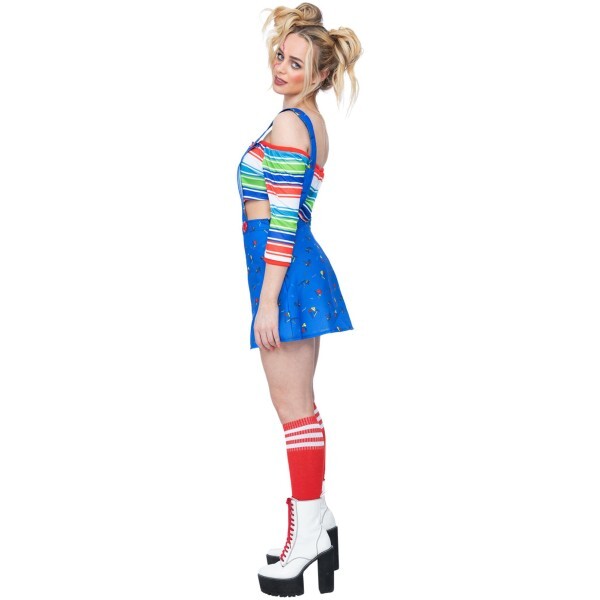 Smiffys Chucky costume pinafore dress and top, UK version