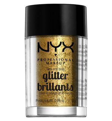 NYX Professional Makeup Face and Body Glitter Make Up & Beauty Accessories Boots Gold  