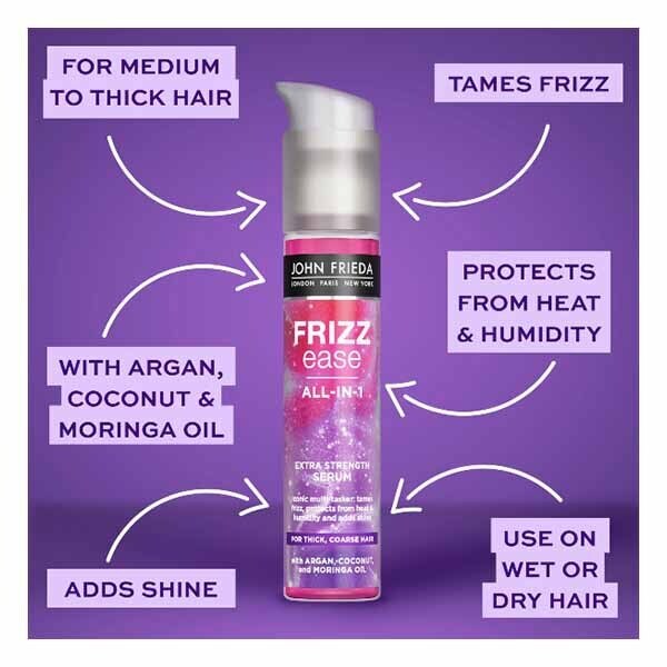 John Frieda Frizz Ease Extra Strength Pink Serum 50Ml GOODS Superdrug   