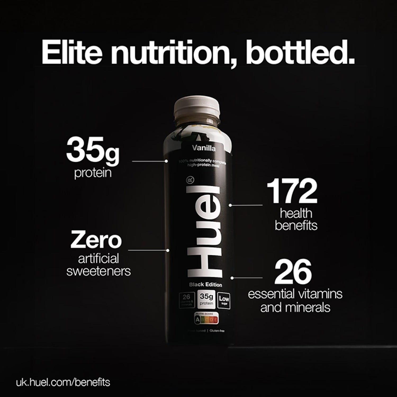 Huel black edition meal shake vanilla 500ml, UK version