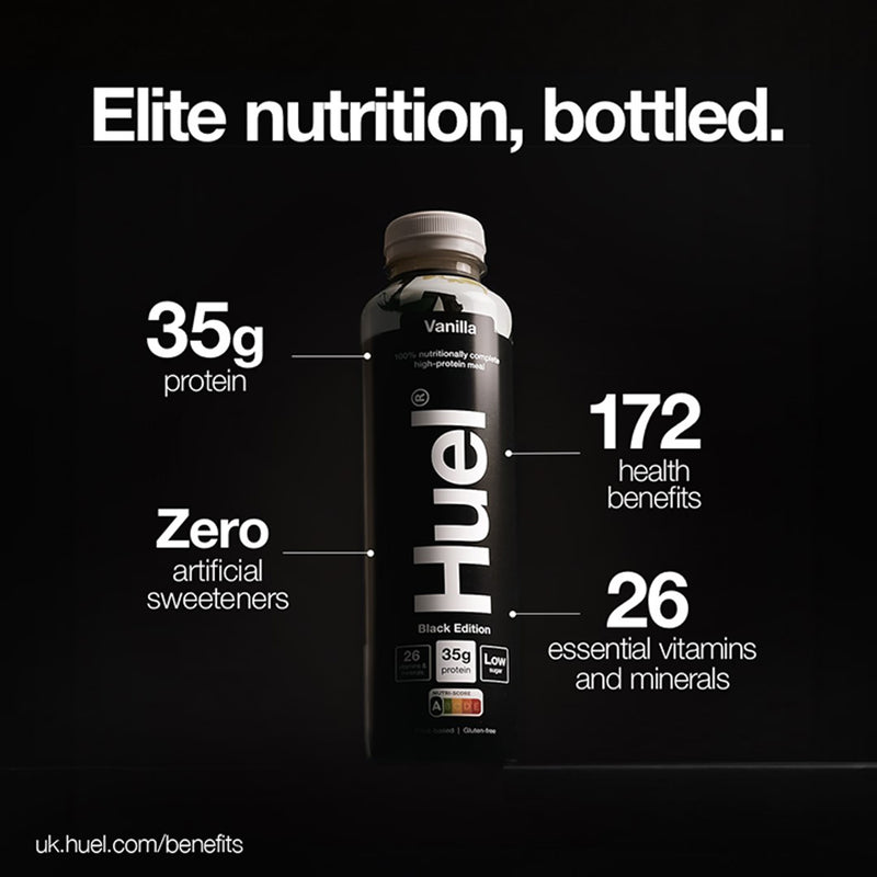 Huel black edition meal shake vanilla 500ml, UK version