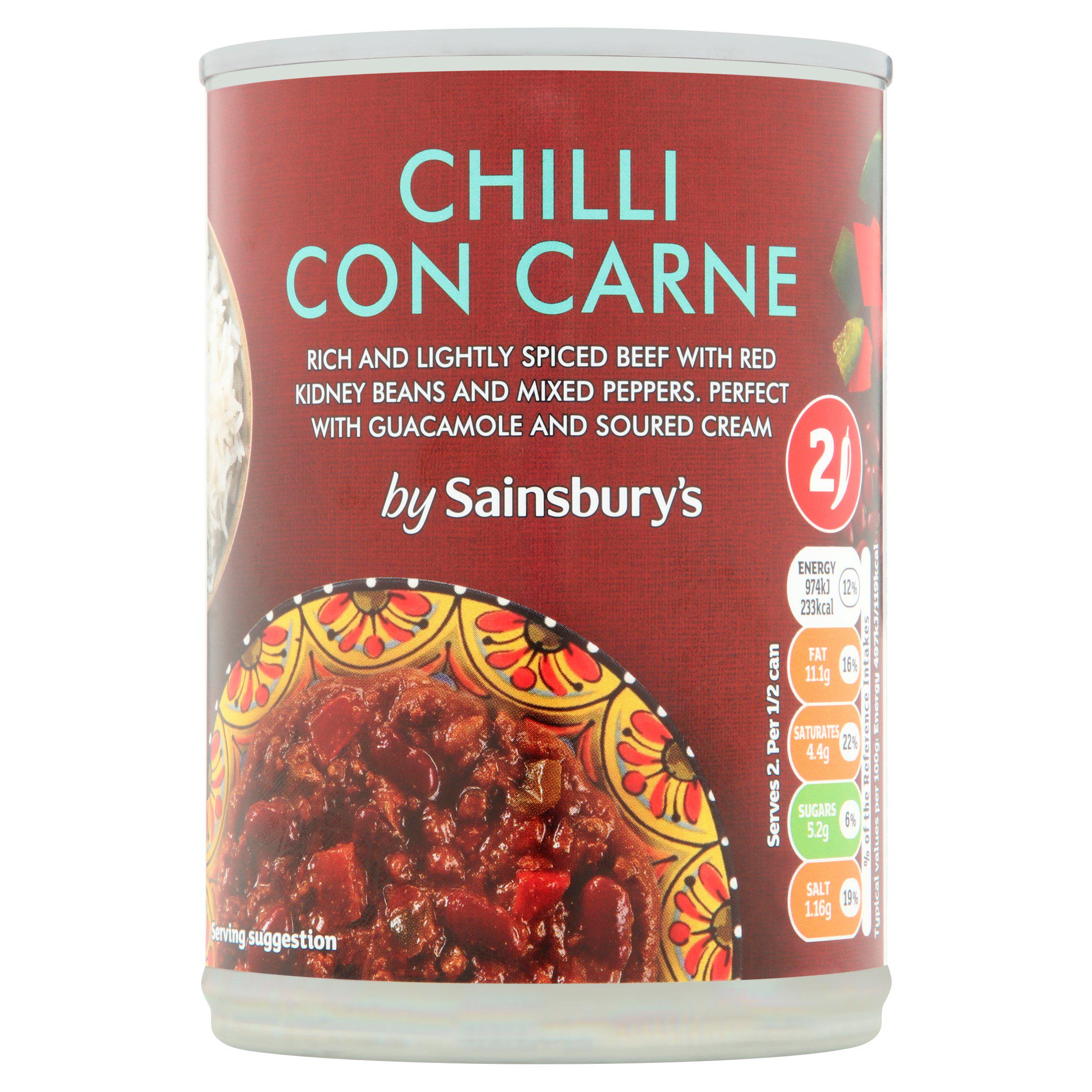 Sainsbury's Chilli Con Carne 392g Hot meat & meals Sainsburys   