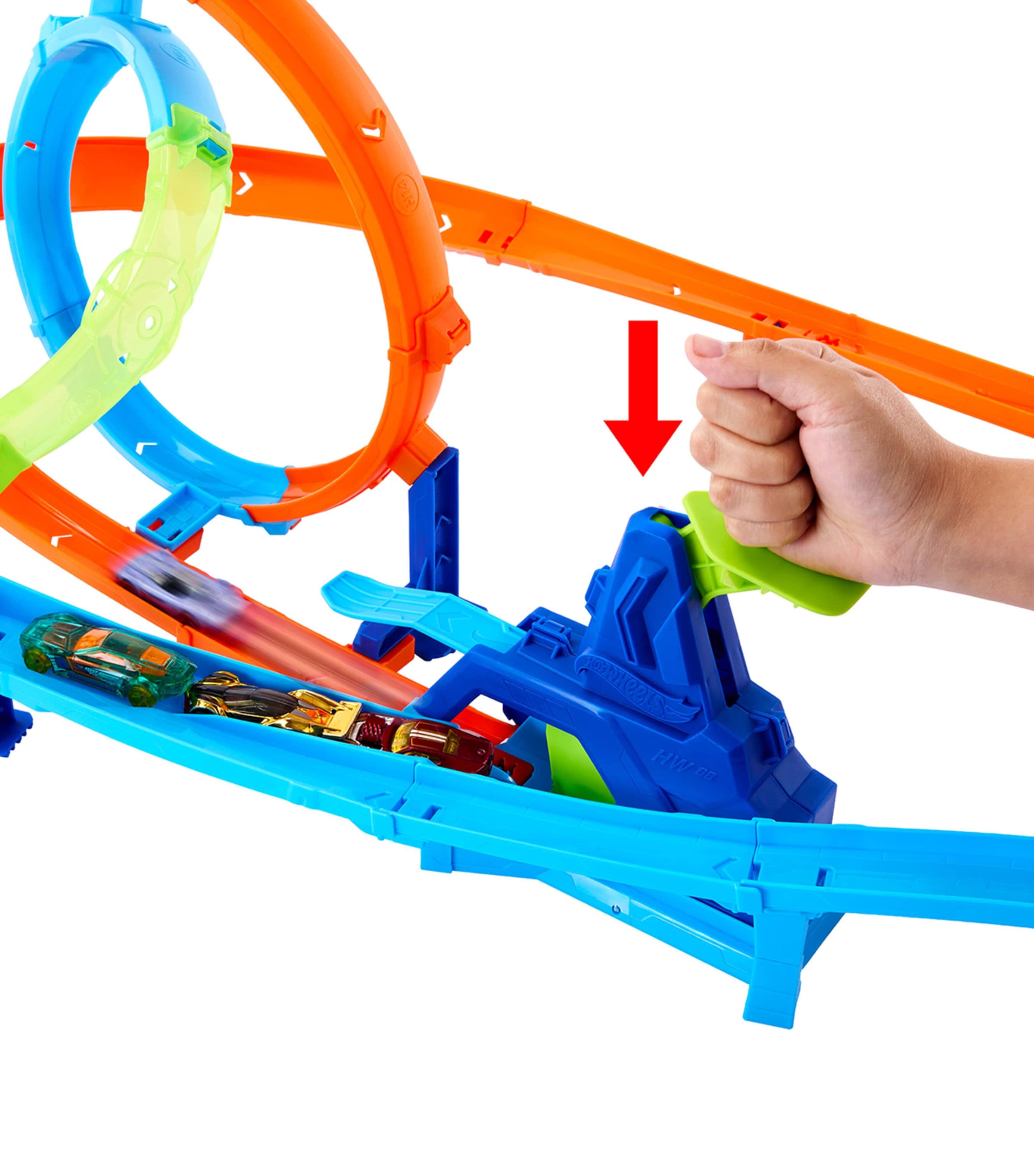 Hot Wheels Stunt Tracks Rapid Launch Cyclone Set, UK version