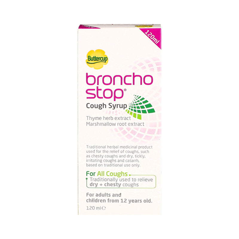 Bronchostop cough syrup raspberry flavour 125ml - British product