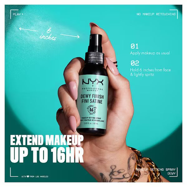 NYX Professional Makeup Setting Spray Dewy, imported from the UK