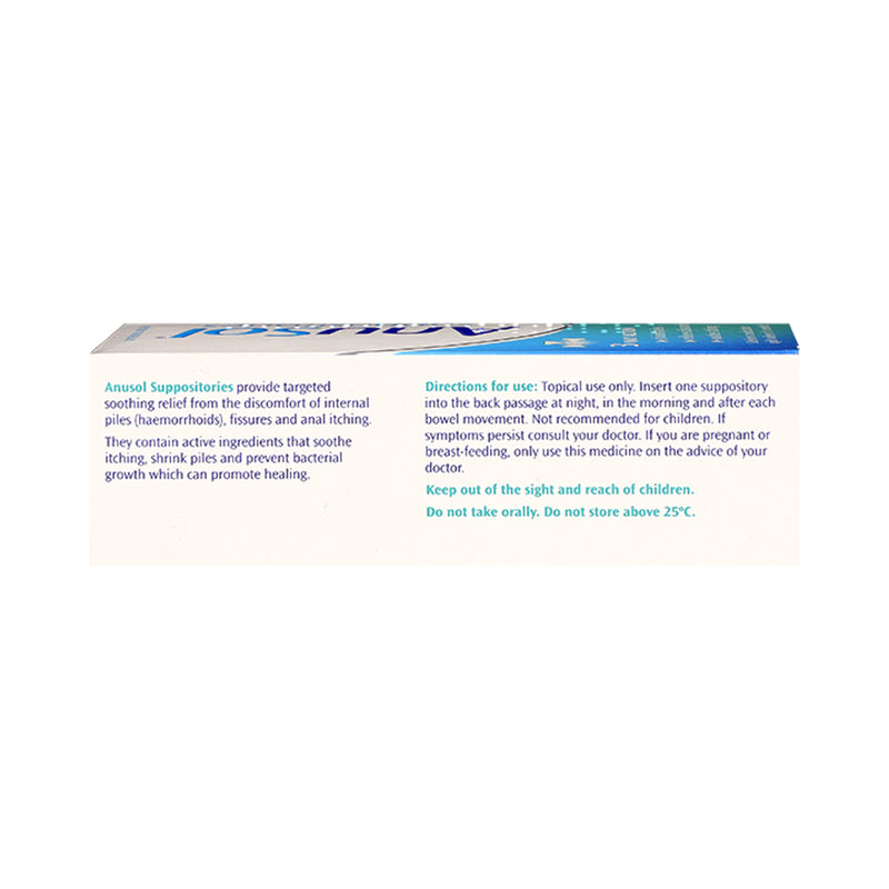 Anusol 24 suppositories for haemorrhoid relief - British product