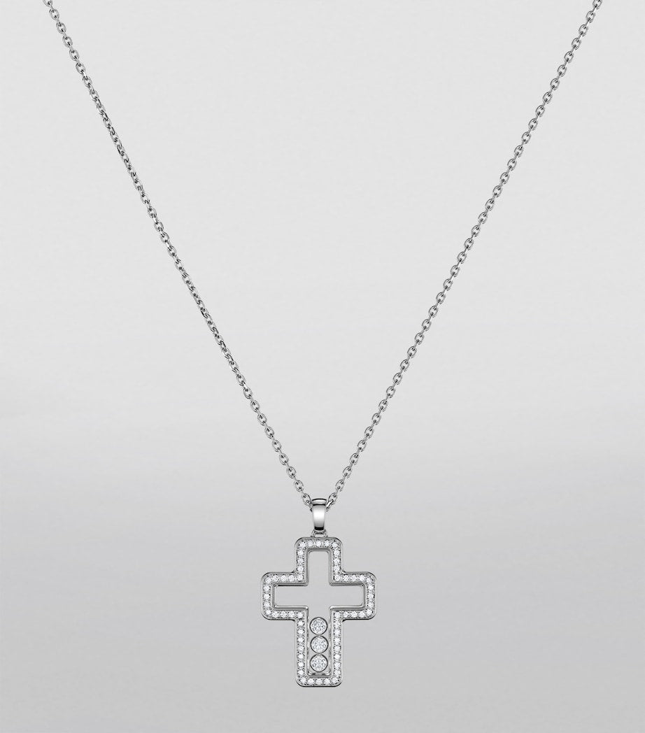 Chopard Happy Diamonds cross necklace 18kt white gold (British brand)