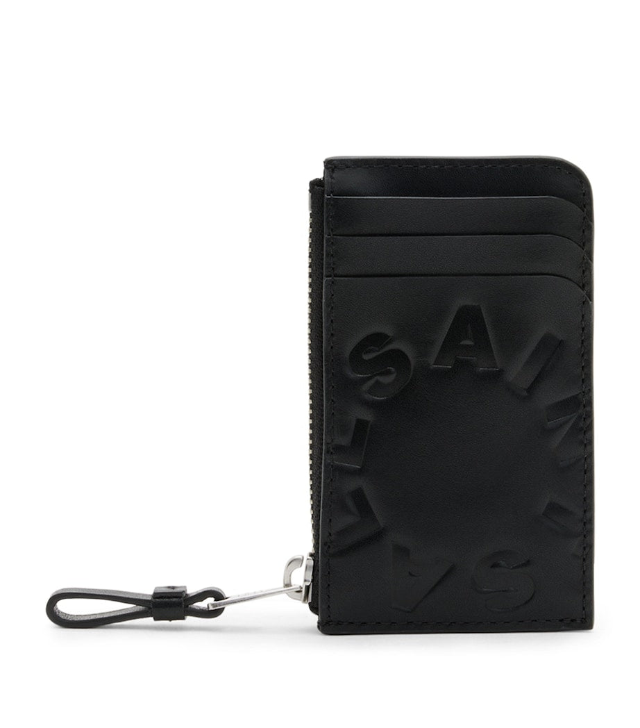 AllSaints leather card holder with coin purse, imported from the UK