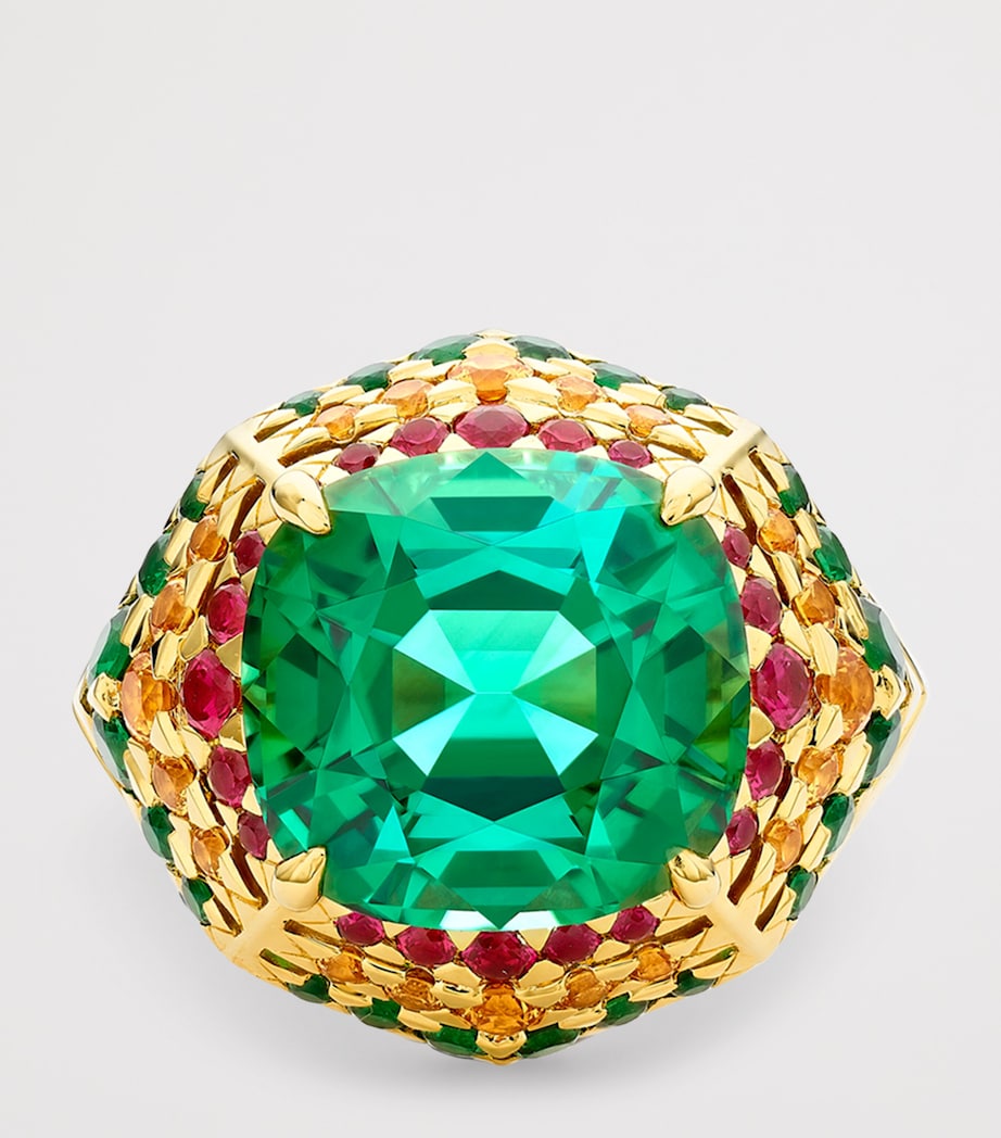 Boodles yellow gold tourmaline ring, imported from the UK