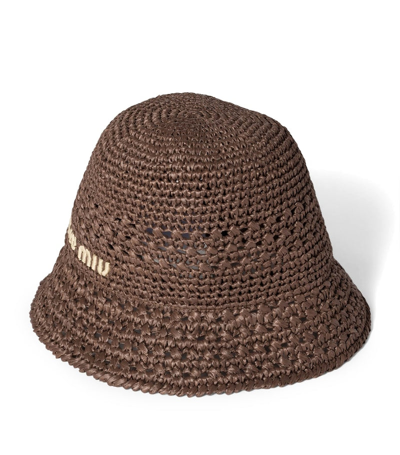 Miu Miu raffia bucket hat viscose - British product