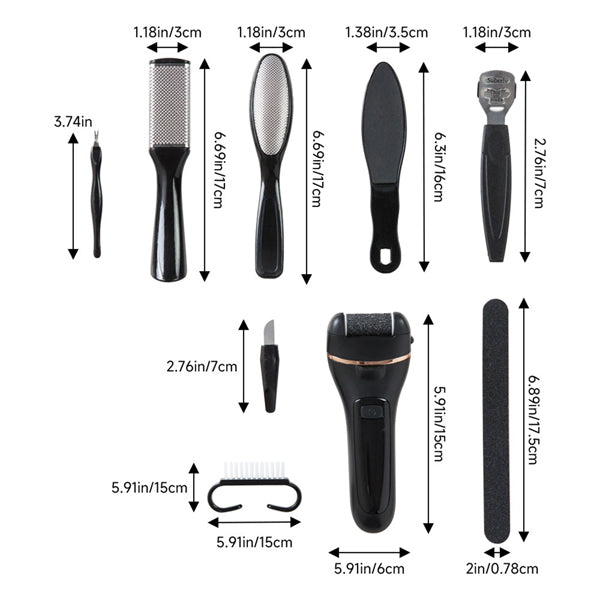 Livingandhome electric pedicure tools set with light black (British brand)