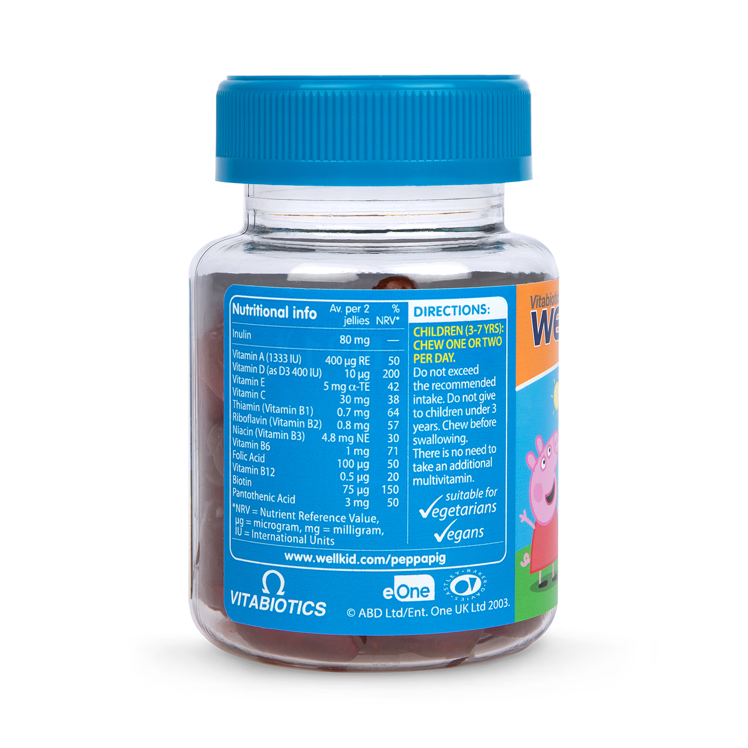 Vitabiotics Wellkid Peppa Pig strawberry jelly multi-vitamin 30 pack (British brand)