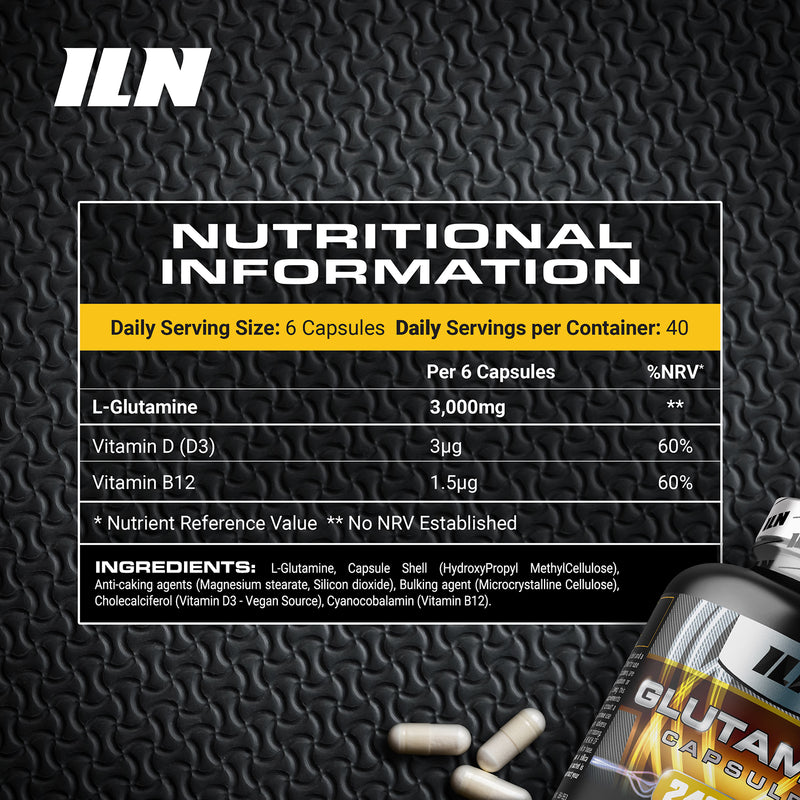 L Glutamine 3000mg capsules 240 count (British brand)