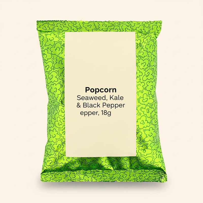 Holland & Barrett Popcorn Seaweed Kale Black Pepper 18g, UK version