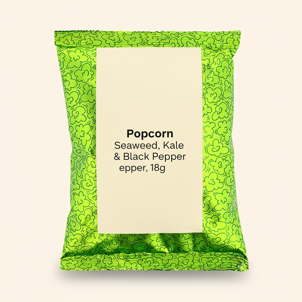 Holland & Barrett Popcorn Seaweed Kale Black Pepper 18g, UK version