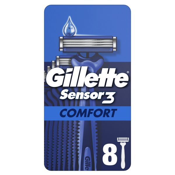 Gillette Sensor 3 Comfort Men's Disposable Razors x8 GOODS Superdrug   