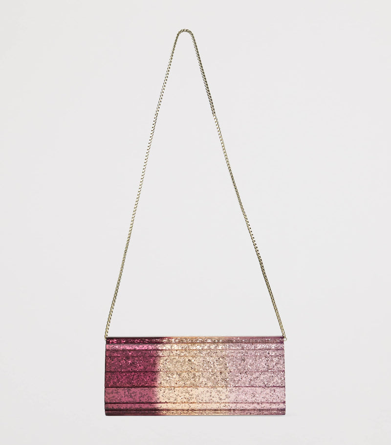Jimmy Choo Sweetie glitter clutch bag ombré design (British brand)