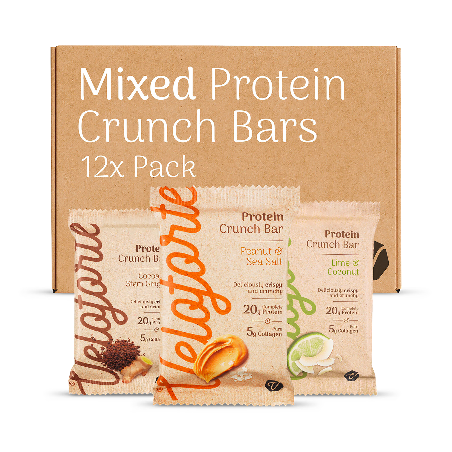 Veloforte protein bars variety pack 12 bars, UK version