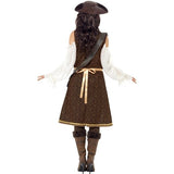 Smiffys High Seas pirate wench costume brown dress trousers baldric, imported from the UK