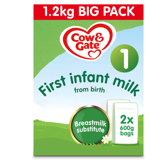 Cow & Gate 1 First Baby Milk Formula Powder From Birth Big Pack 1.2kg baby milk & drinks Sainsburys   