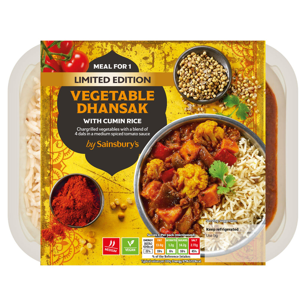 Sainsbury's Vegetable Dhansak with Cumin Rice, Limited Edition 400g